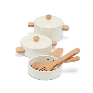 Wooden pan set (white)